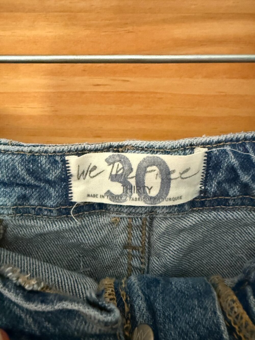 We The Free Florence Wide Leg Flare High Waist Jeans Retro 90s Raw Hem size 30 - Picture 2 of 5